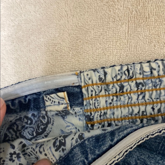 Pilcro Blue Denim Sweetheart Smocked Crop Top - Picture 3 of 5